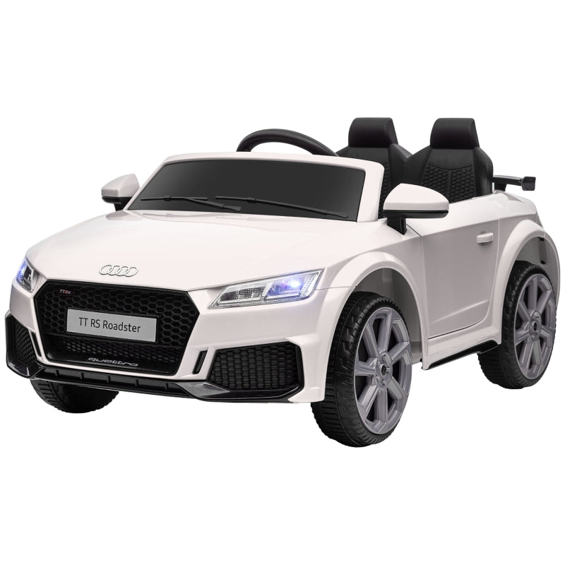 Children's electric car, Audi TT RS Roadster, 3 km/h, remote control, LED, USB, white