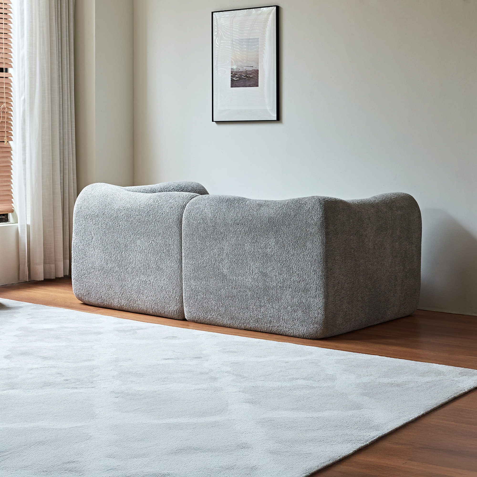 Modern Loveseat 2-Seater Space-Saving with Cushions - Velvet