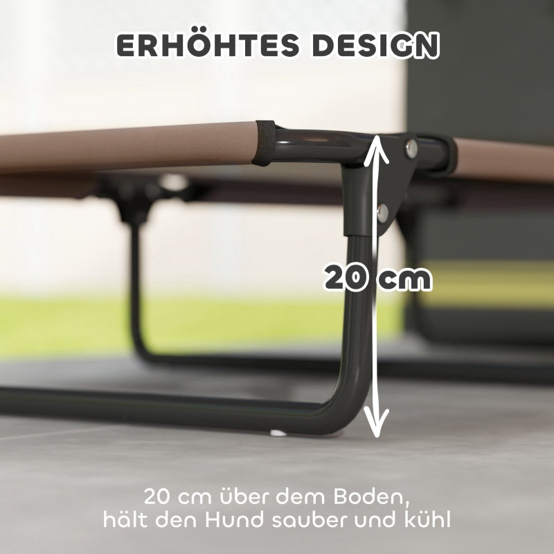 Portable Elevated Dog Bed, Breathable Mesh for Large Dogs, Coffee