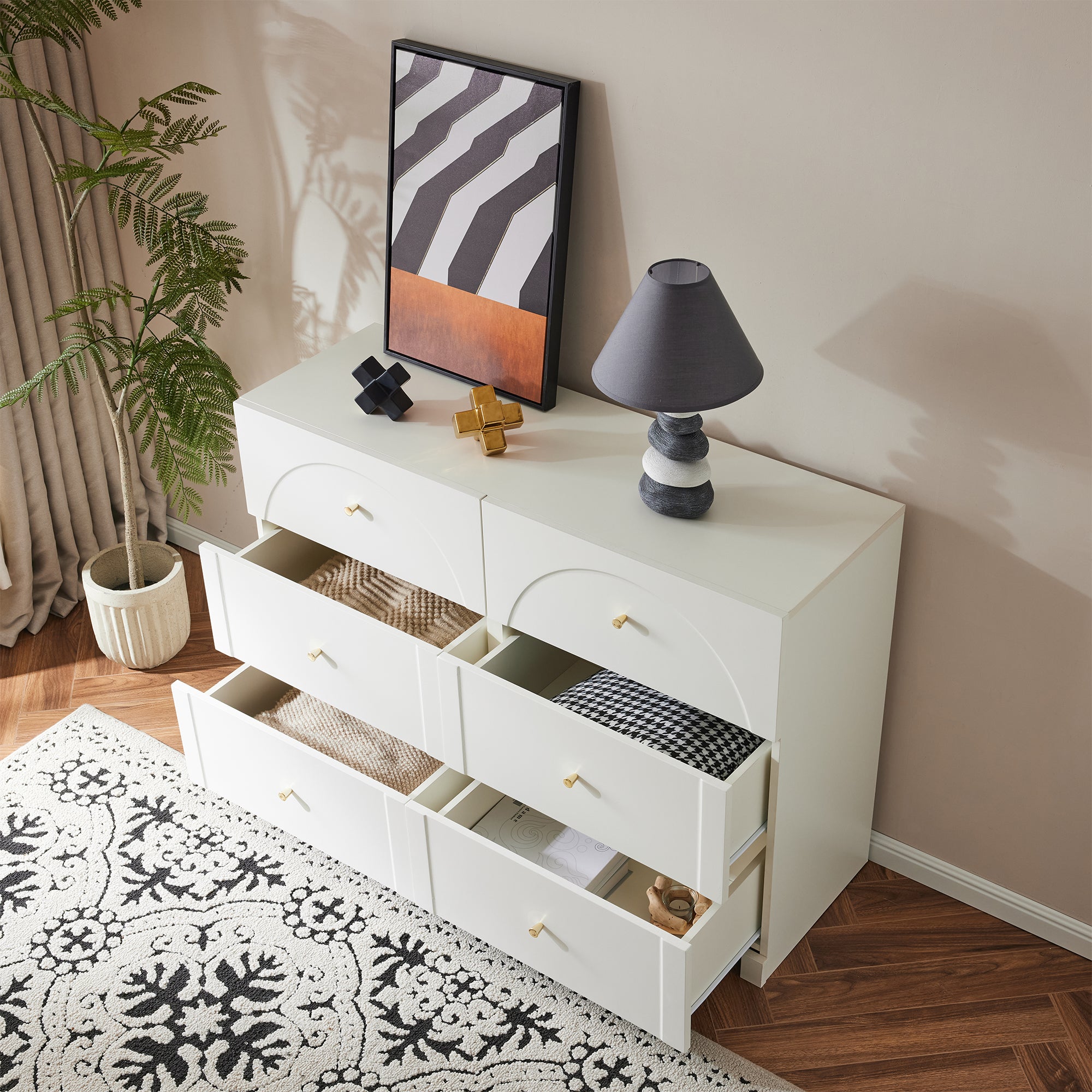 Chest of Drawers with 6 Drawers, White