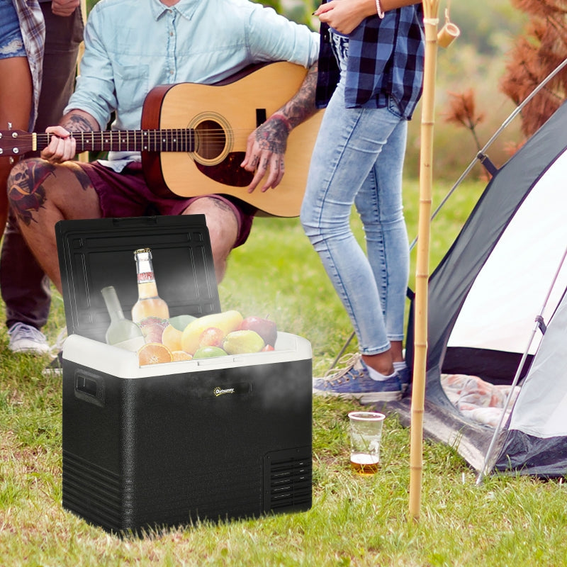 50L Car Refrigerator, Portable Compressor Freezer for Camping, Driving, Picnic, Electric Black