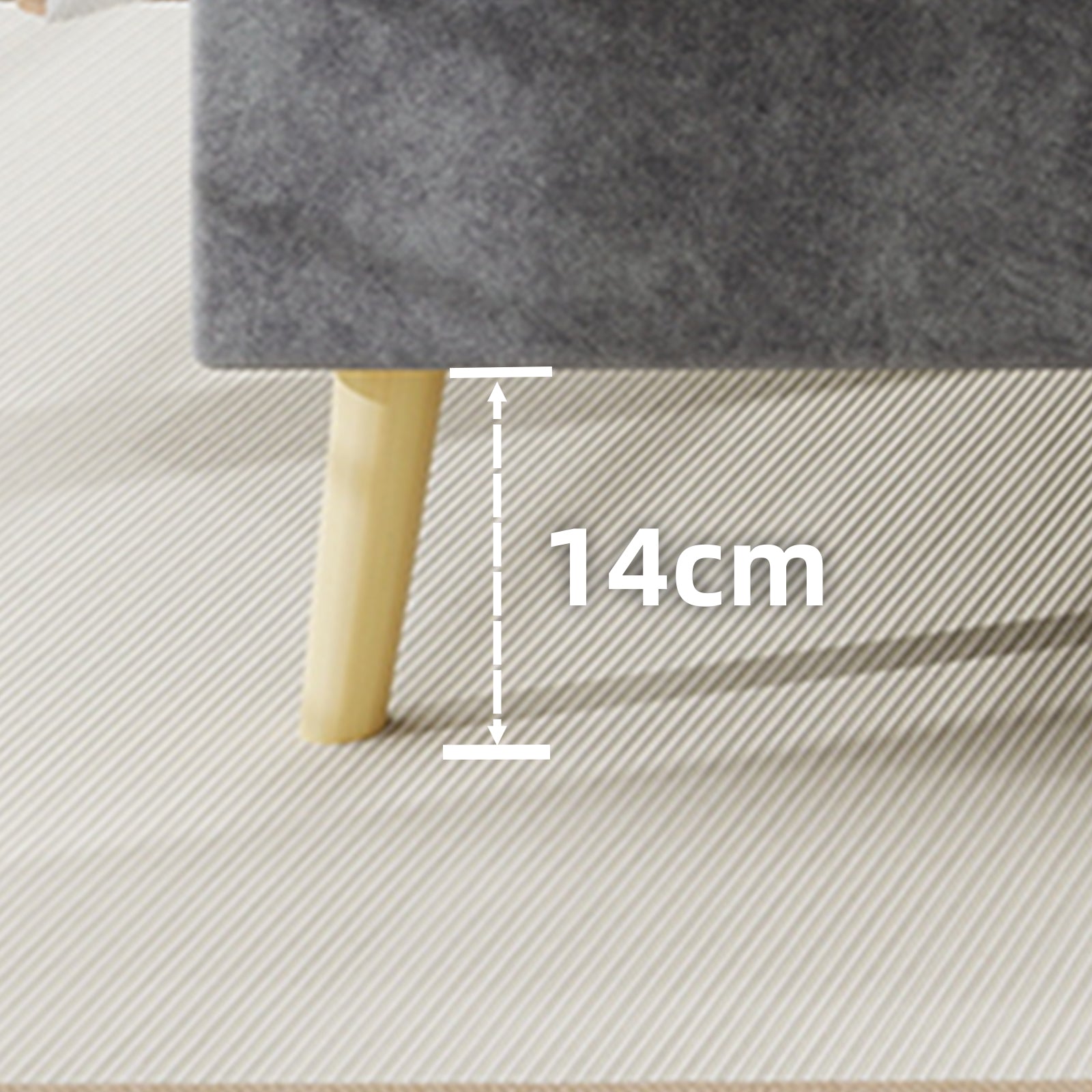 Soft Bed, Modern Minimalist Headboard 140x200CM, Gray
