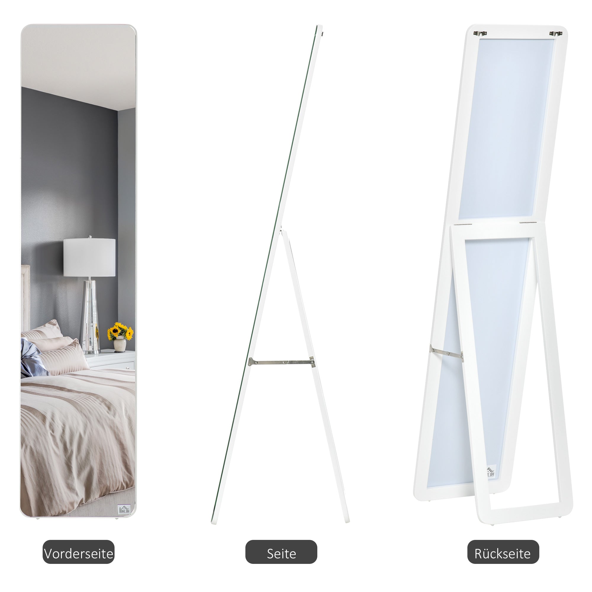 Full-length Mirror Standing Folding Frame Freestanding/Wall-Mounted
