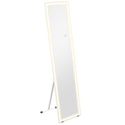 Full Length Mirror, 40x150cm LED Standing Wall, White