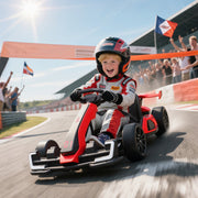 Children's Electric Go-Kart with Horn, Music and Adjustable Seat, Red