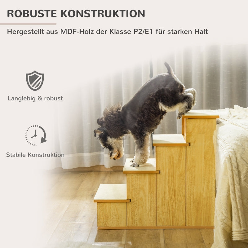 Pet Stairs, 4-Step for Dogs/Cats, up to 30kg, Natural
