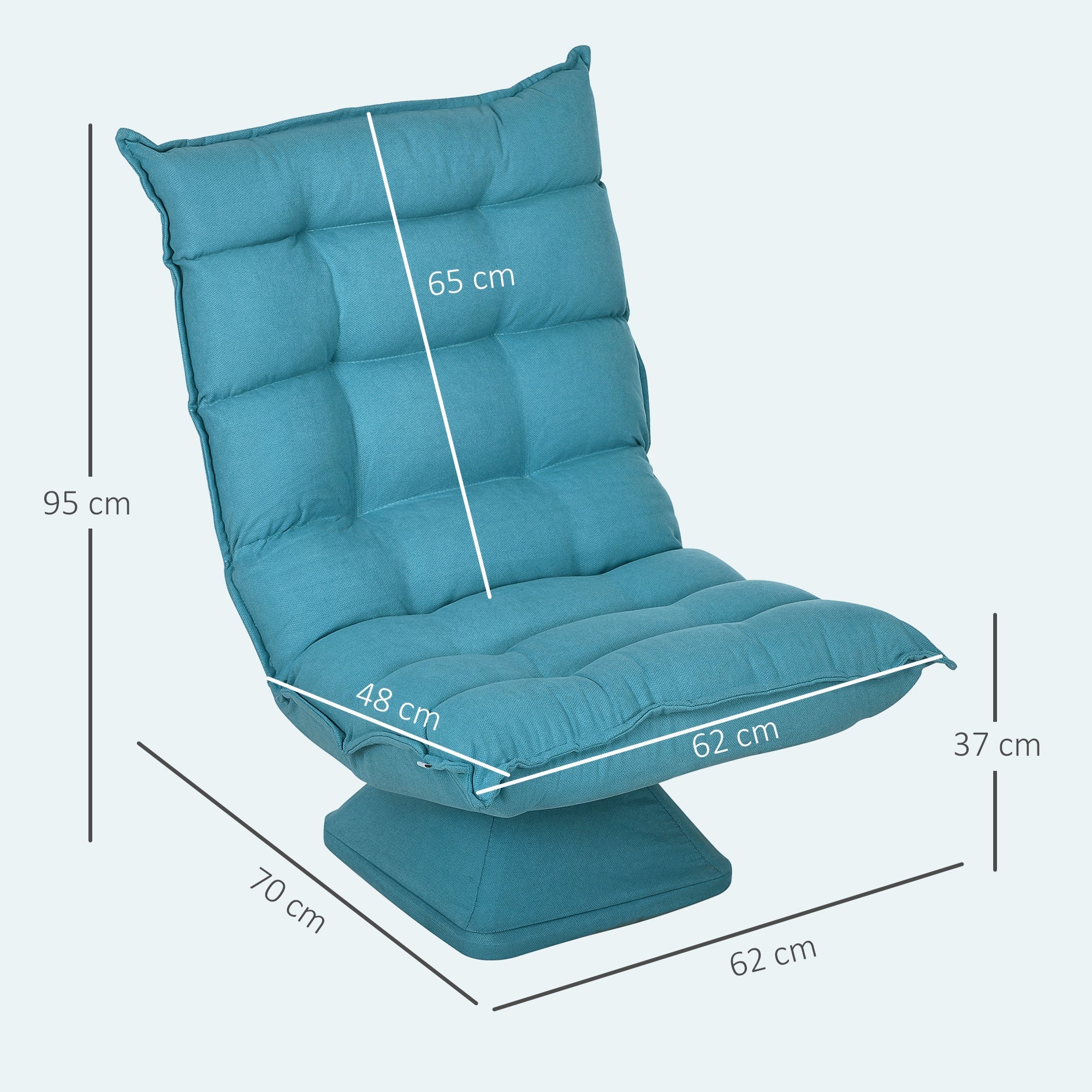 Floor Chair Adjustable Swivel Meditation Relaxing Lazy Sofa, Blue