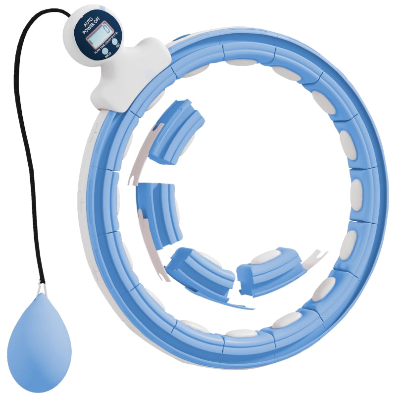 Sportnow Smart Hula Hoop with Weight Ball Counter, Adjustable 76-113cm, Light Blue