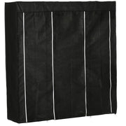 Fabric Wardrobe, Zippered 1 Clothes Rail 10 Shelves, Nonwoven Fabric