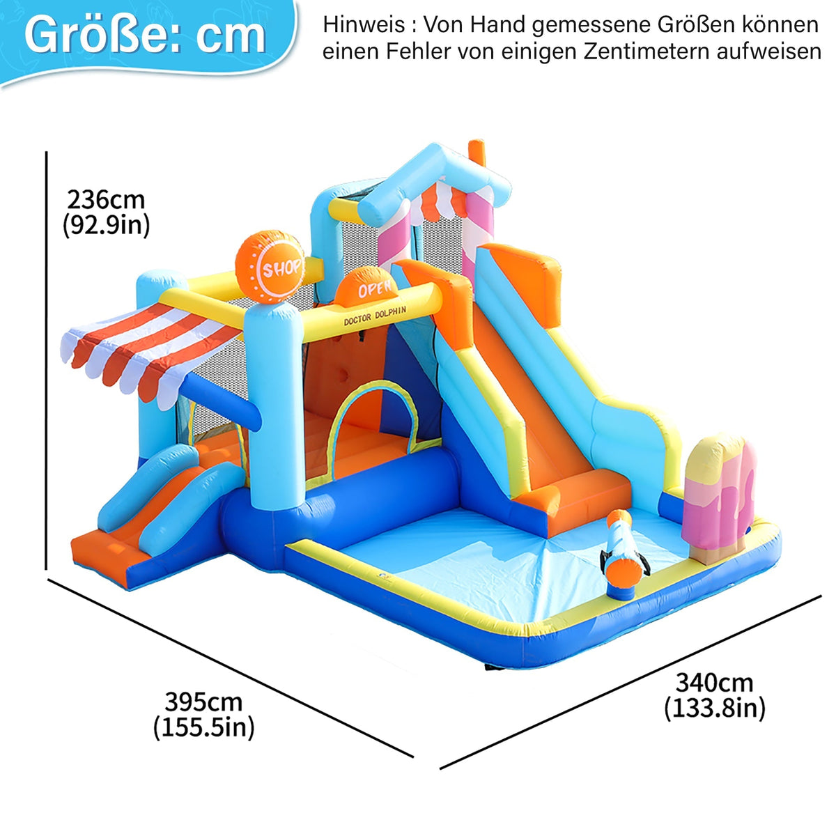 Children's Bouncy Castle Multifunctional Outdoor Water Park + Trampoline, Slide, 450W Blower