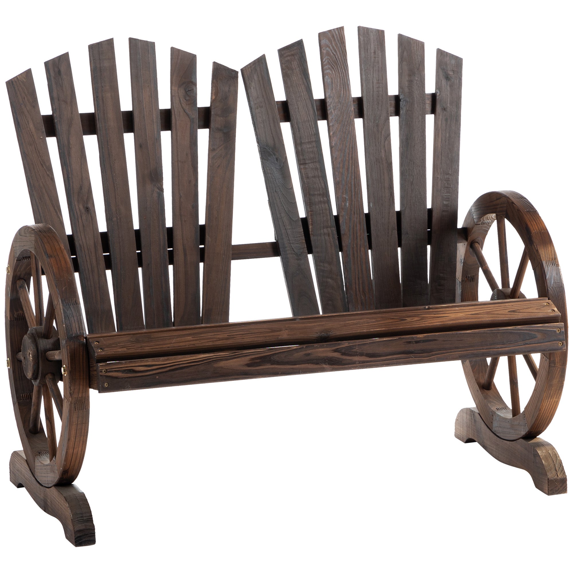 Garden Bench with Armrests, Solid Wood, Dark Brown