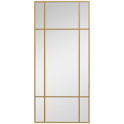 Wall Mirror 110 x 50 cm Decorative Rectangular Metal Frame, Gold