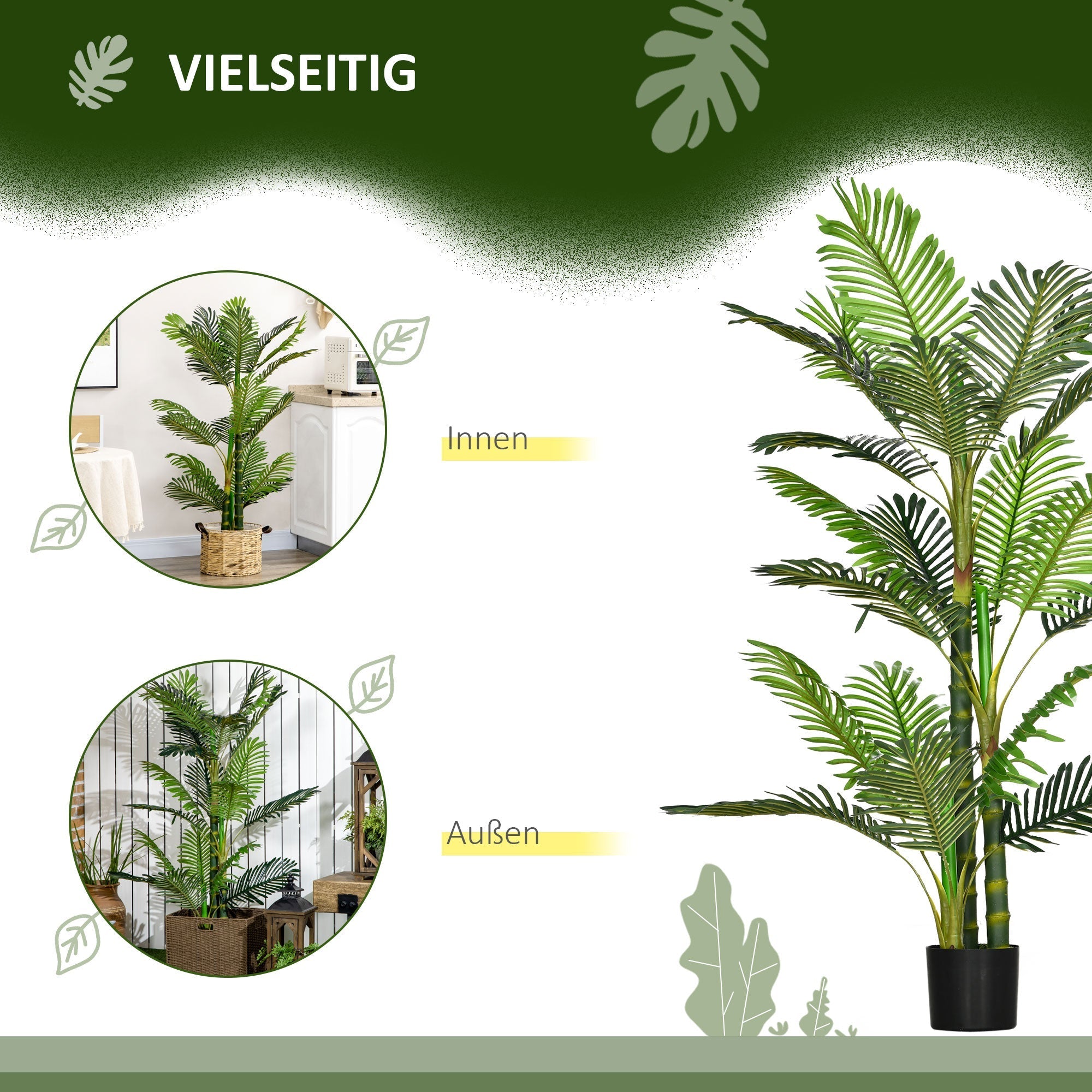 Artificial Palm Tree, 150cm, Easy-Care, Green