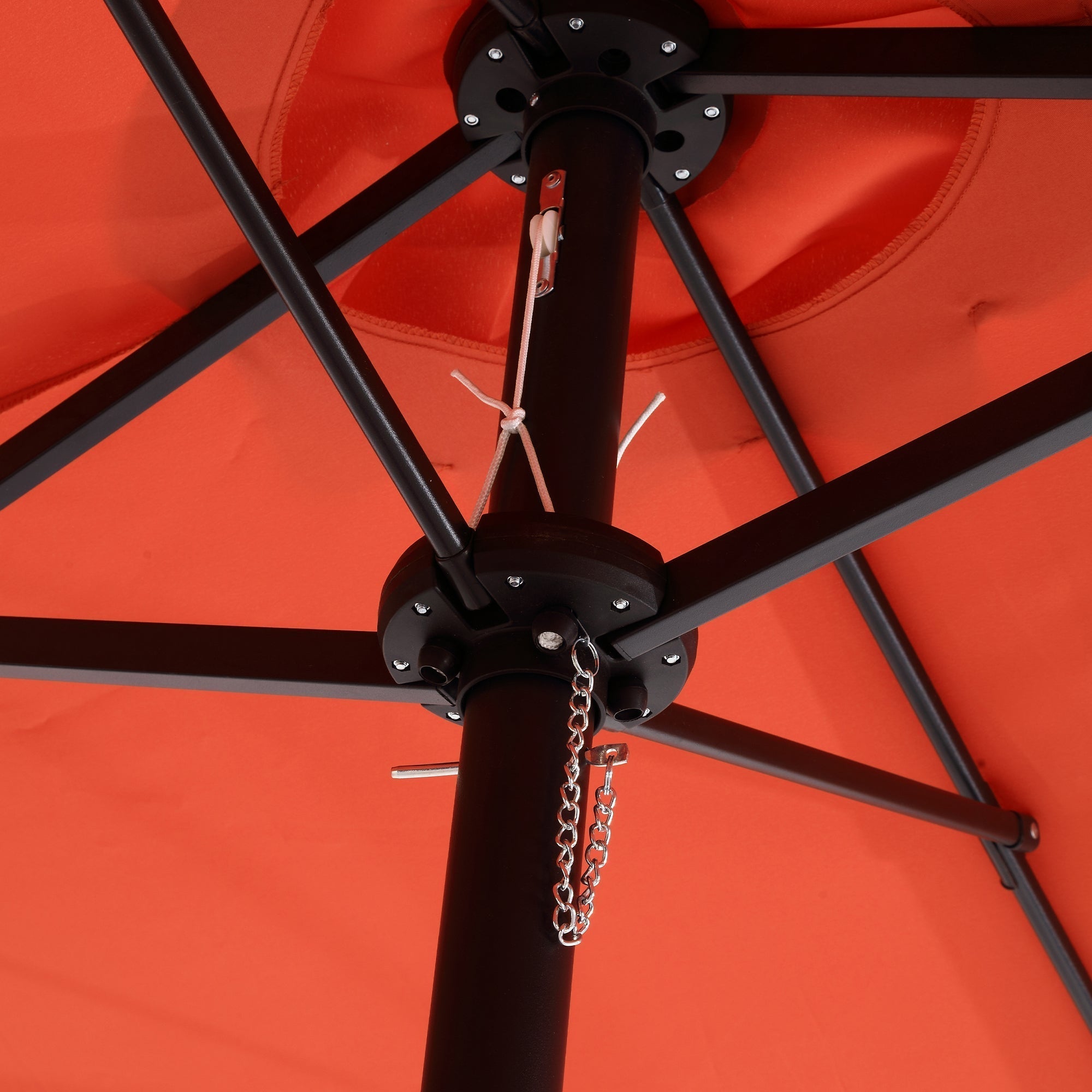 Double Sided Outdoor Umbrella 14.8 Ft Rectangular Large Crank (No Base), Orange