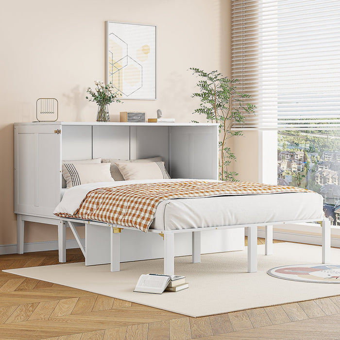 Wall Bed, 140x200 cm, Slatted Frame, White