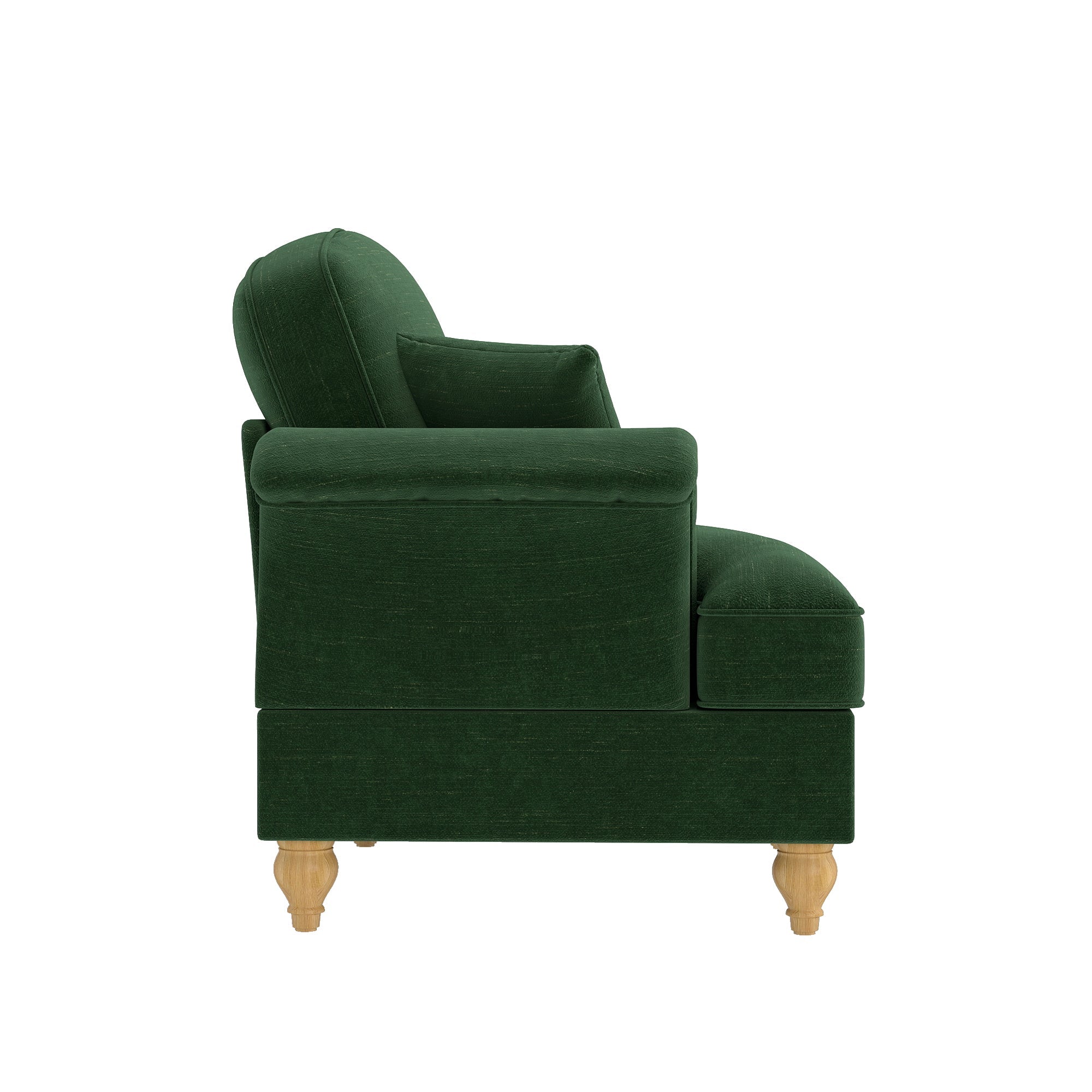 Windsor Modular LSF Cloud Sofa with Removable Ruffle and Cushion, Green Chenille