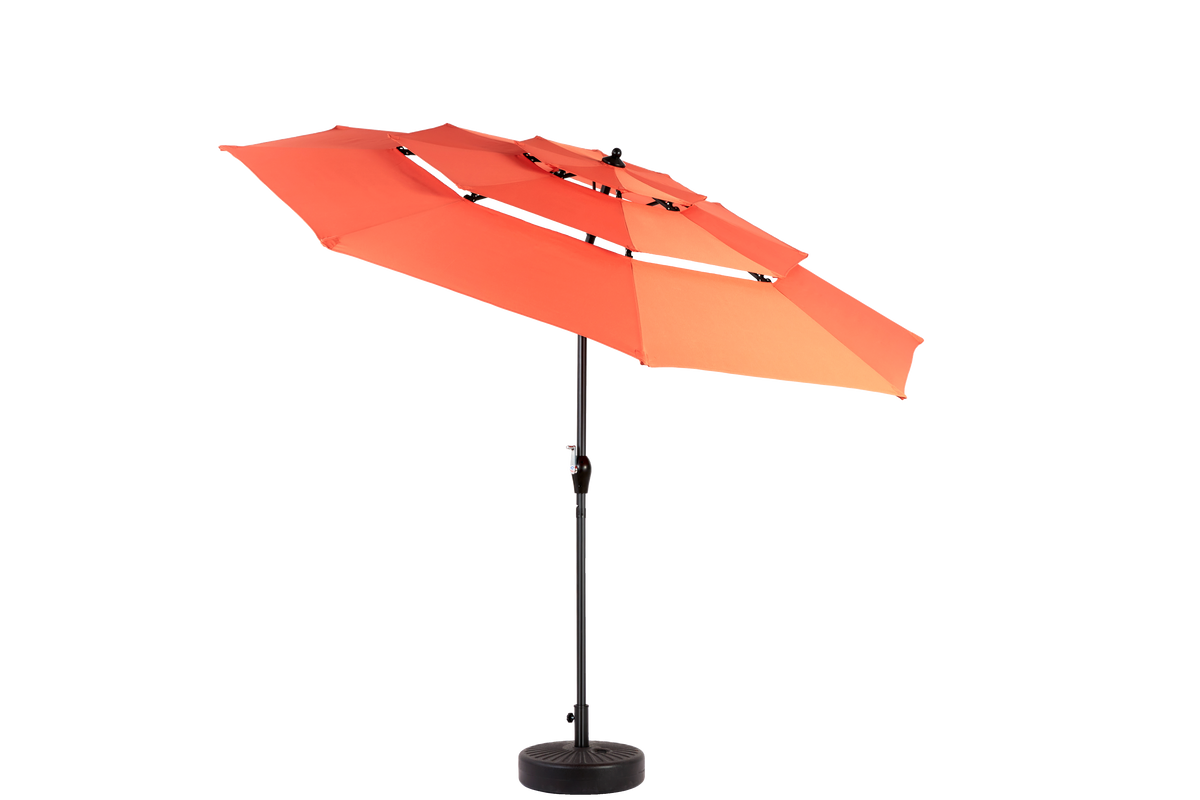 Outdoor Umbrella, 14.8 Ft Double Sided Rectangular Large with Crank, Orange