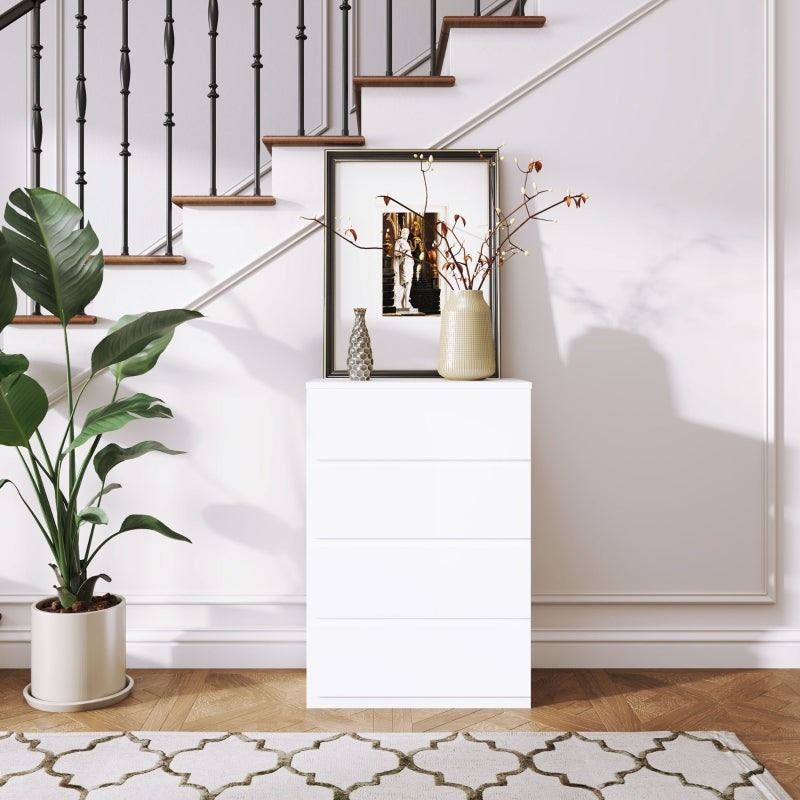 Chest of Drawers, 4-Drawer Storage Cabinets Modern Dresser, Particle Board
