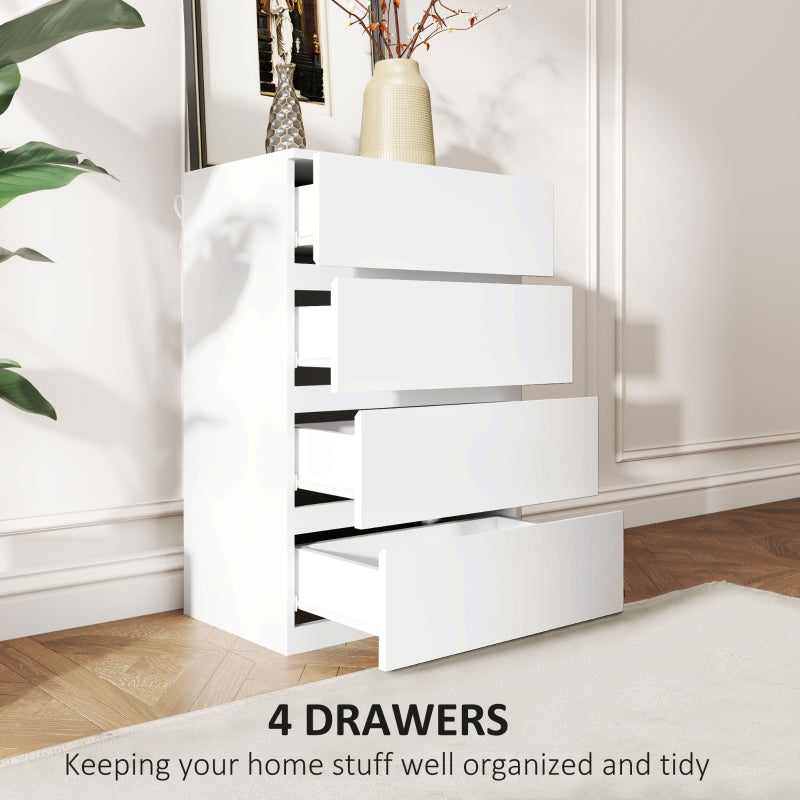 Chest of Drawers, 4-Drawer Storage Cabinets Modern Dresser, Particle Board
