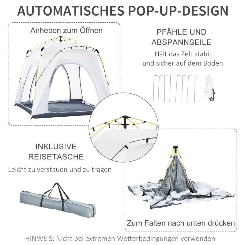Kuppelzelt, 4 Personen, leicht, wasserdicht, UV 50+