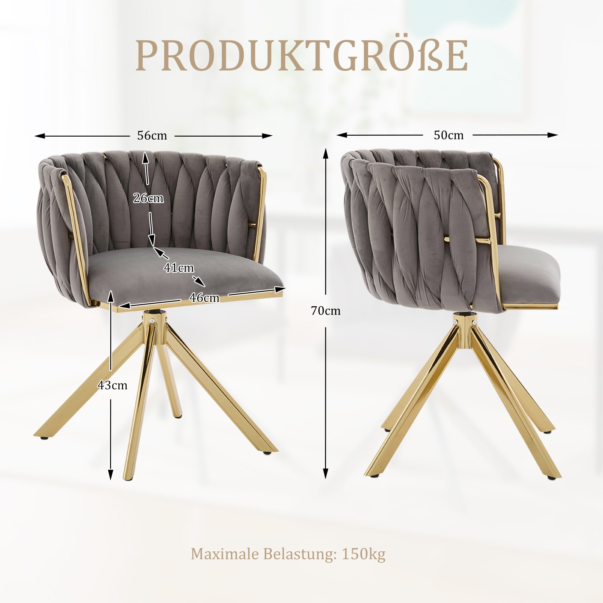 Velour Armchair, Swivel, Ergonomic, Heavy-Duty Metal Frame