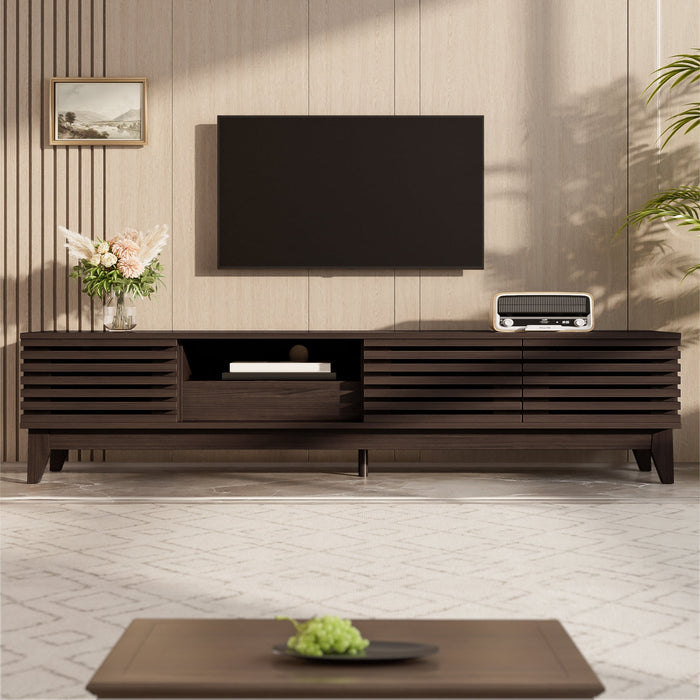 TV Cabinet Lowboard 1 Drawer 3 Doors 170cm Vintage Wood Finish