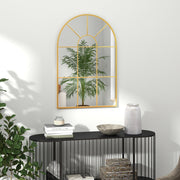 Wall Mirror, Window Mirror, Decorative Hanging, Gold Metal