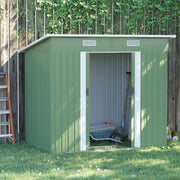7 x 4ft Outdoor Garden Metal Storage Shed, Tool Storage Box, Light Green