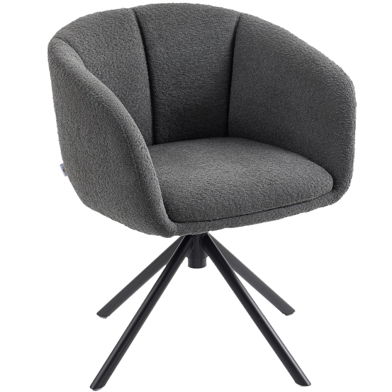 Armchair Swivel Upholstered Cozy - Dark Grey