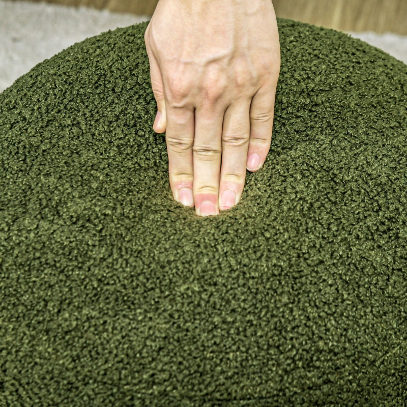 Hocker, rund, Teddyfleece, Grün