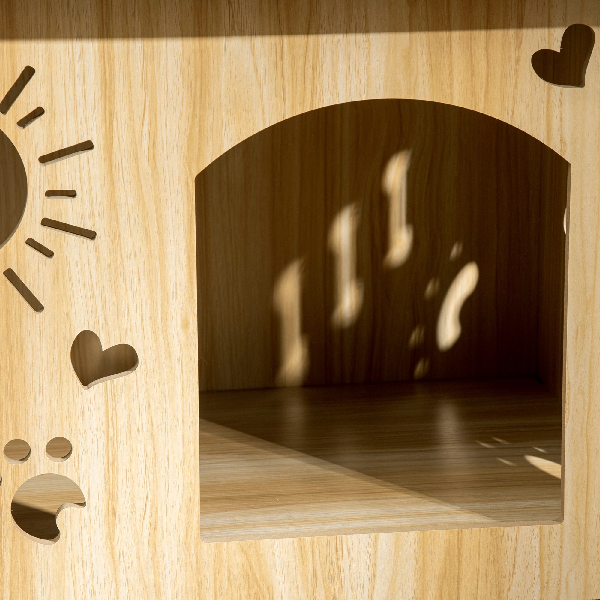 Hundehütte, Indoor mit Dach und Belüftung, MDF Eiche Schwarz