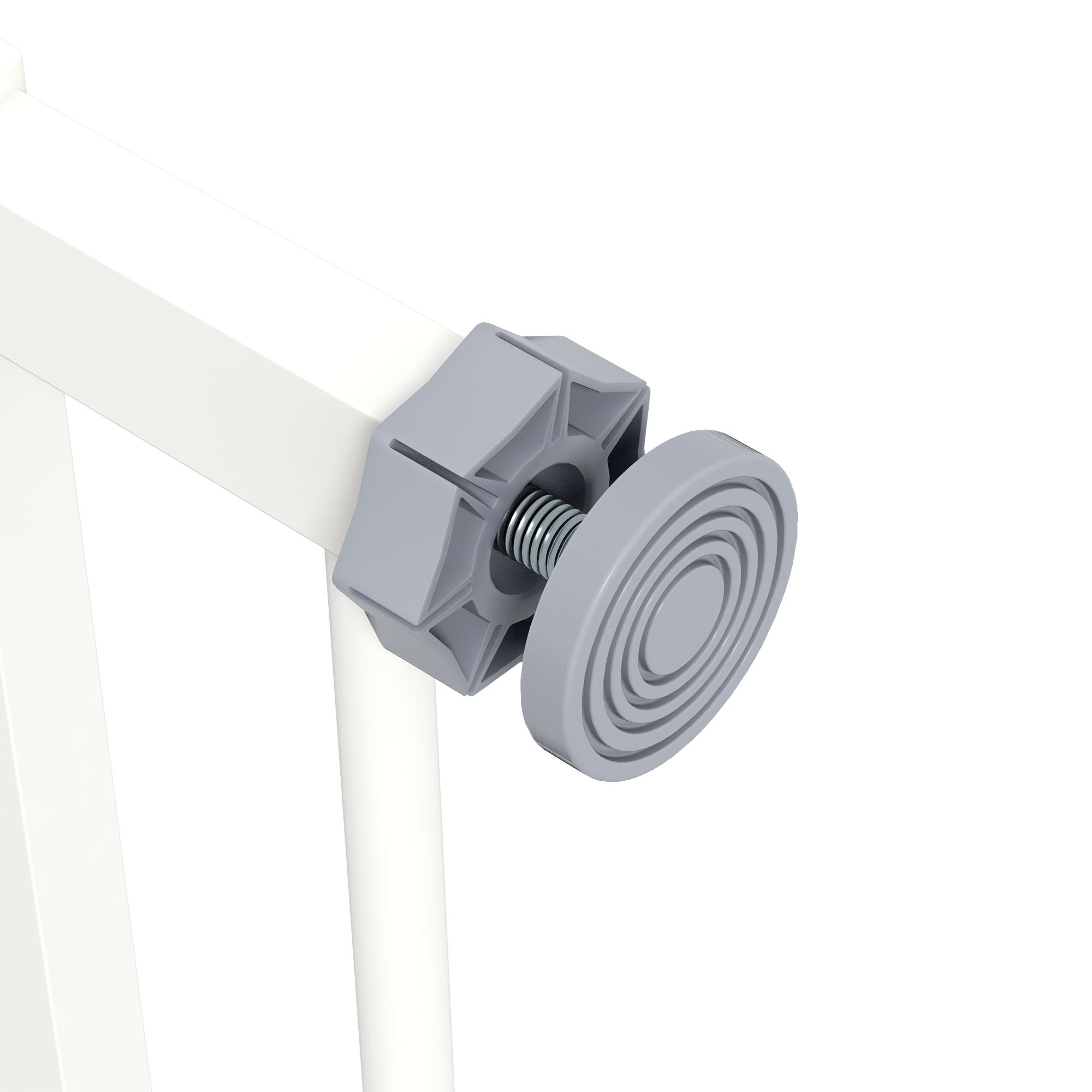 Dog Safety Gate, No-Drill Barrier/Stair Gate 74-80cm, Metal/Plastic White