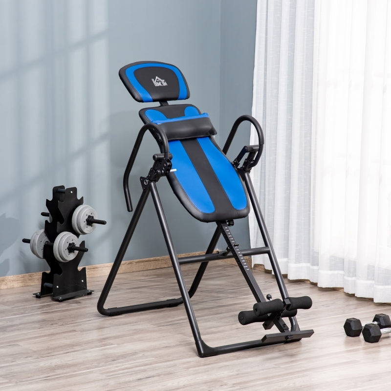 Foldable Gravity Inversion Table, Back Therapy Fitness Bench, Soft Ankle Cushions, for Home