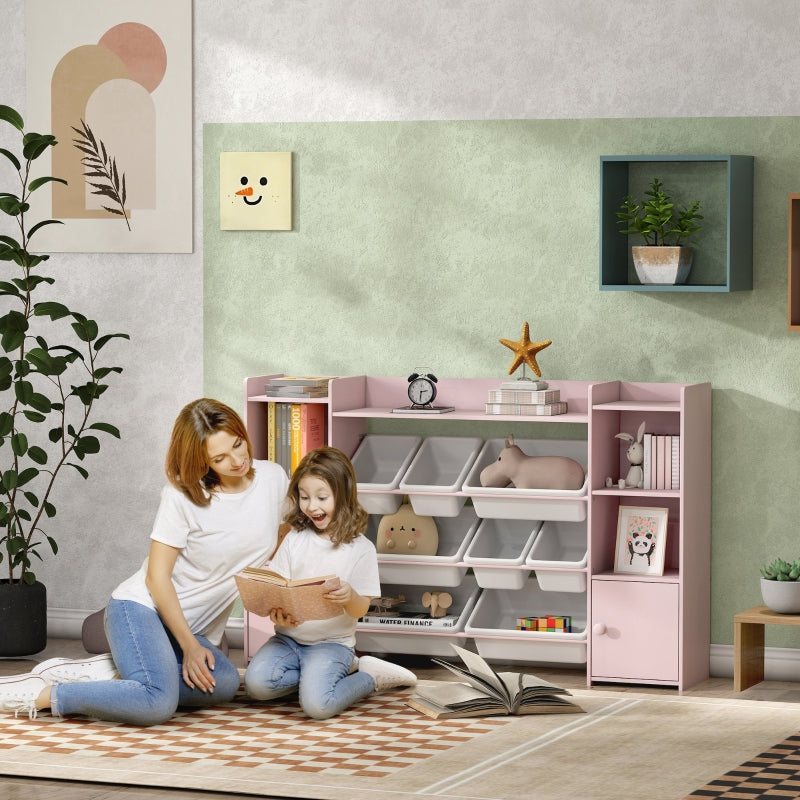 Children's Storage Shelf 8 Removable Boxes - Pink
