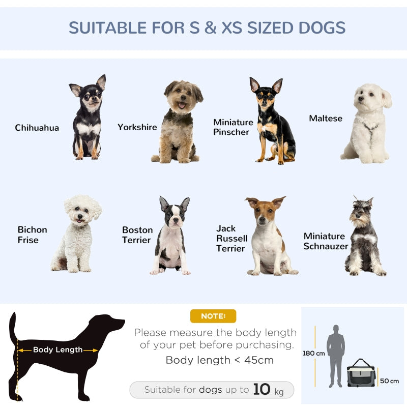 Pet Carrier 70cm Foldable, with Cushion, for Small Dogs and Cats - Grey