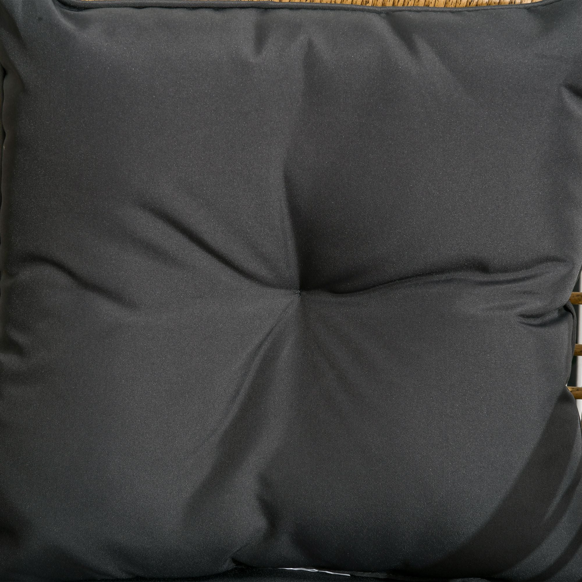 Rattan Garden Furniture Set, 3-Piece Bistro with Table & 2 Chairs, Sand/Dark Grey