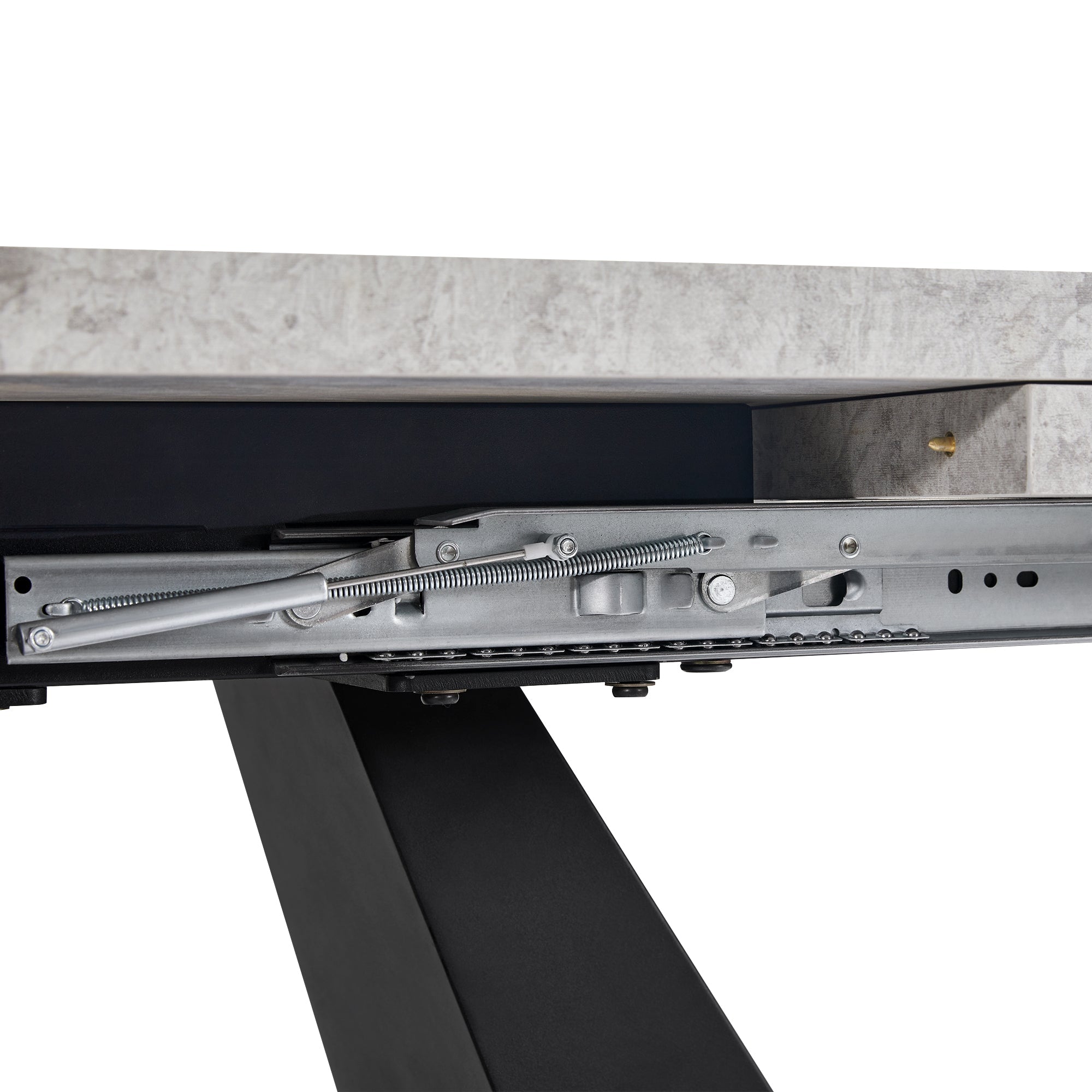 Telescopic Dining Table 99-159cm Extendable Pedestal Legs - Grey