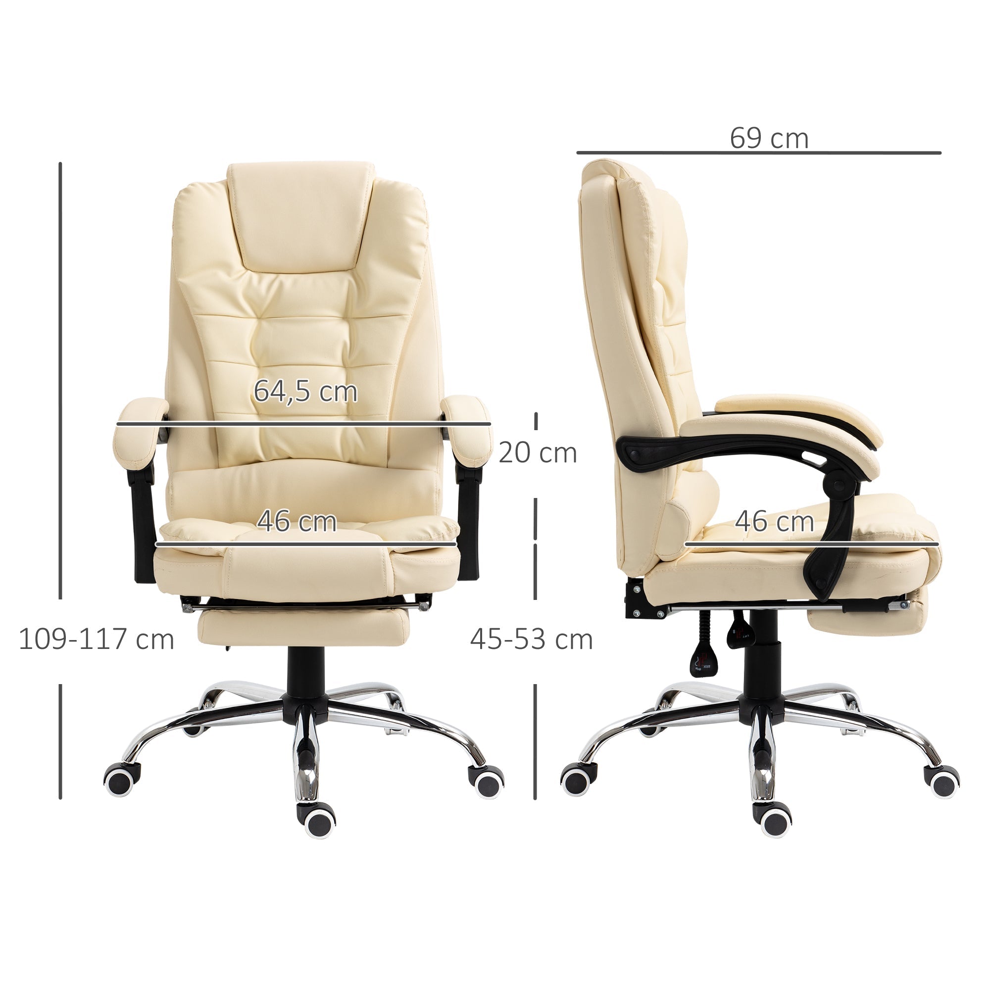 Chefsessel mit Fußstütze, ergonomisch, Kunstleder