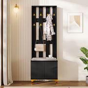 Wardrobe Set with Shoe Bench and Cushion, Hooks, Drawers and Doors