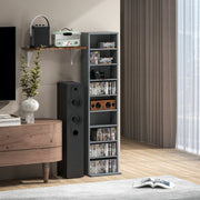 260 Narrow CD/DVD Storage Unit Tall Design Grey