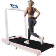 Folding Treadmill: Portable Walking Running Machine with Bluetooth Speaker, LCD Display, Phone Holder