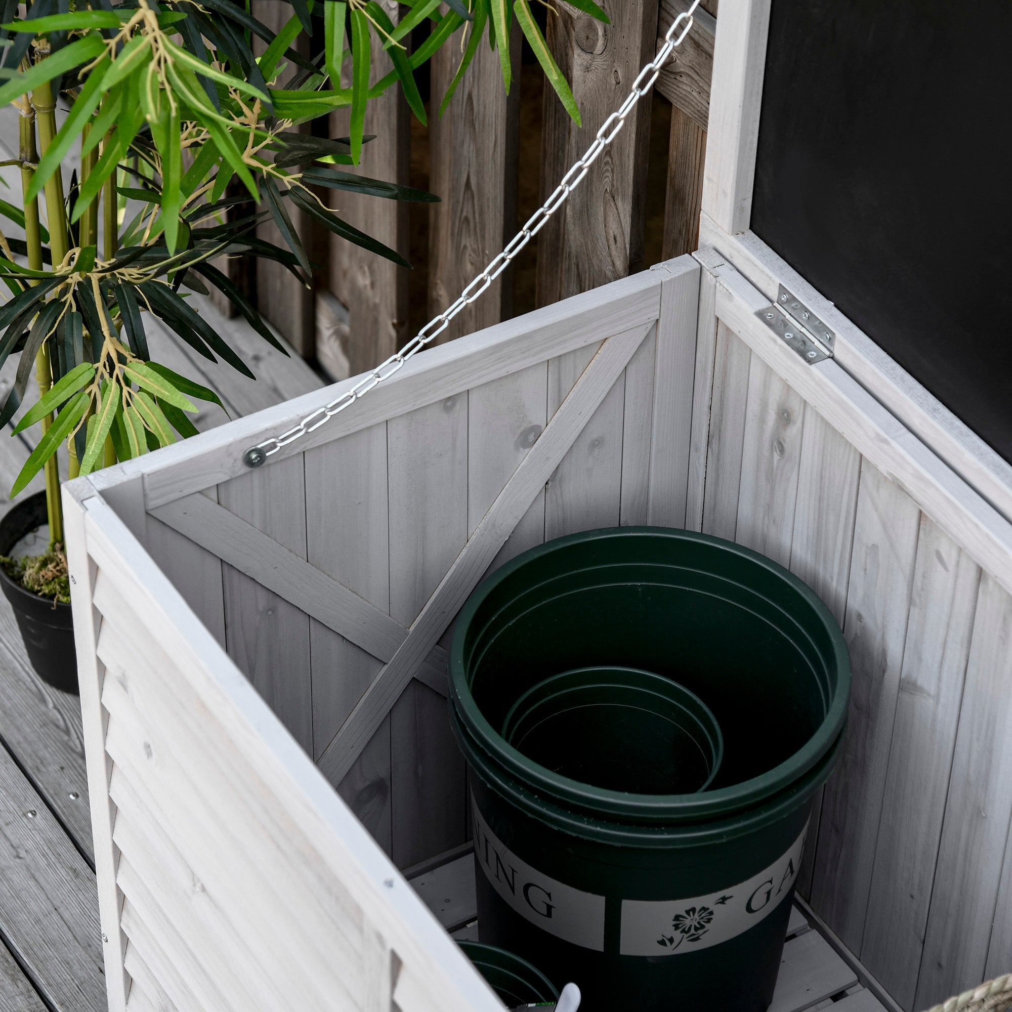 Garden Cabinet Tool Shed Water-Resistant Durable Large Space Gray