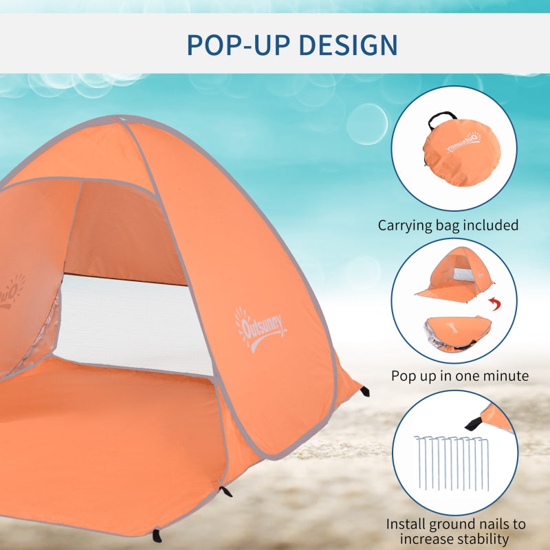 2 Person Pop Up UV Shelter Shade - Orange