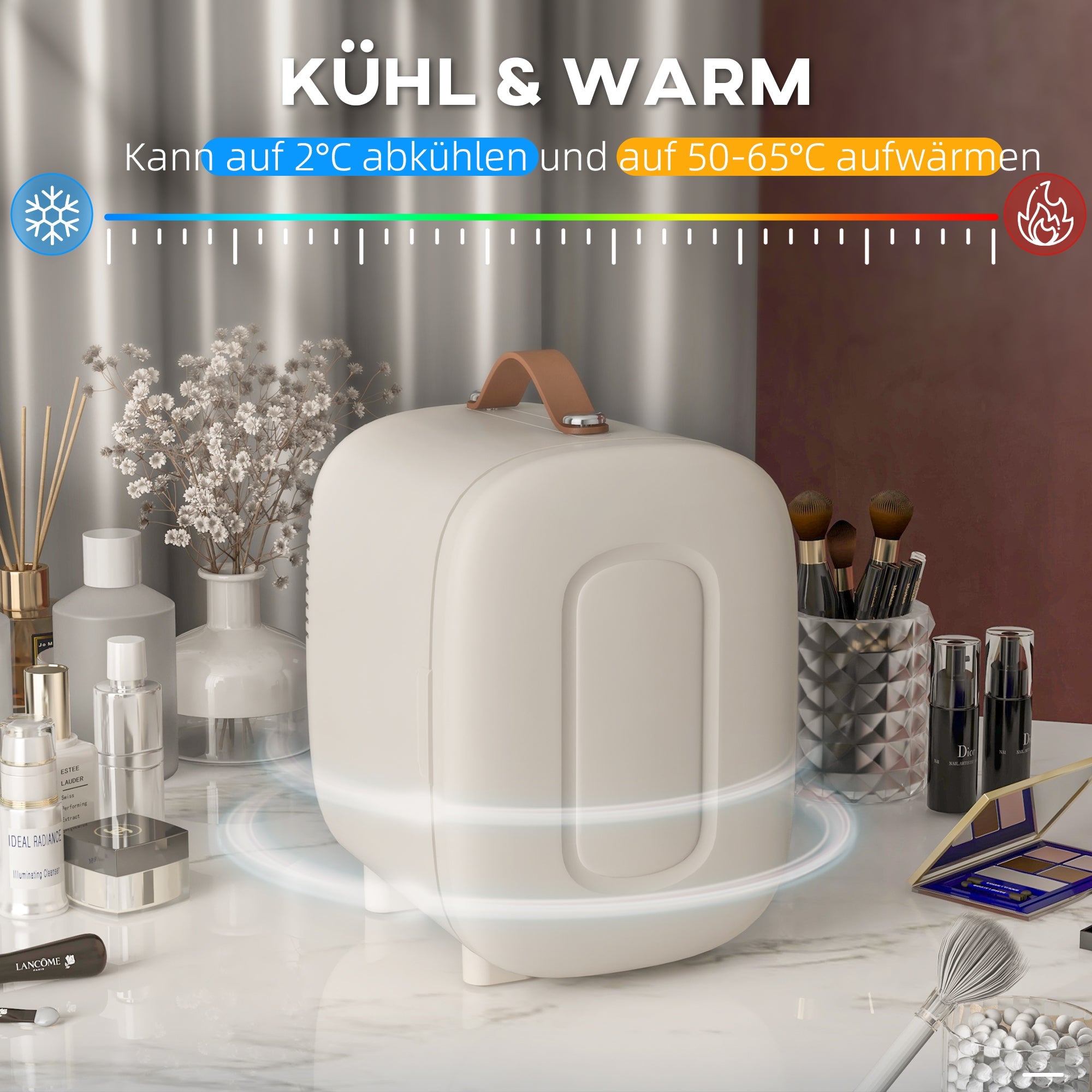 Mini Fridge 4L Cosmetic Refrigerator Cooling/Heating Cream White