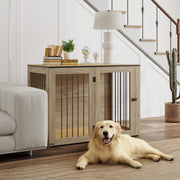 Hundekäfig-Möbel, Box mit Tür und Fenster, Eiche