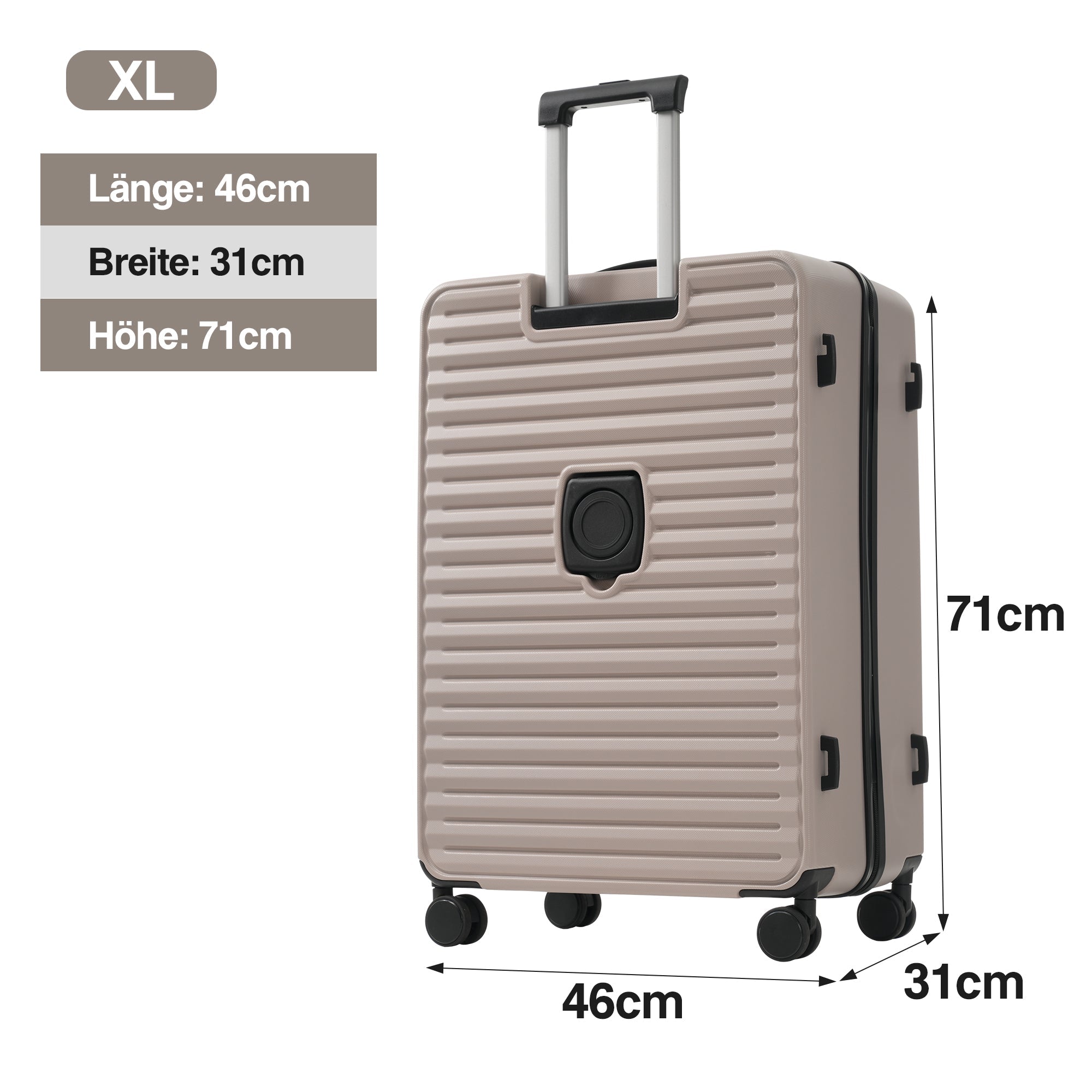Three-Piece Luggage Set - Front-Opening Design, Cup Holders, TSA Lock, 360° Wheels, ABS