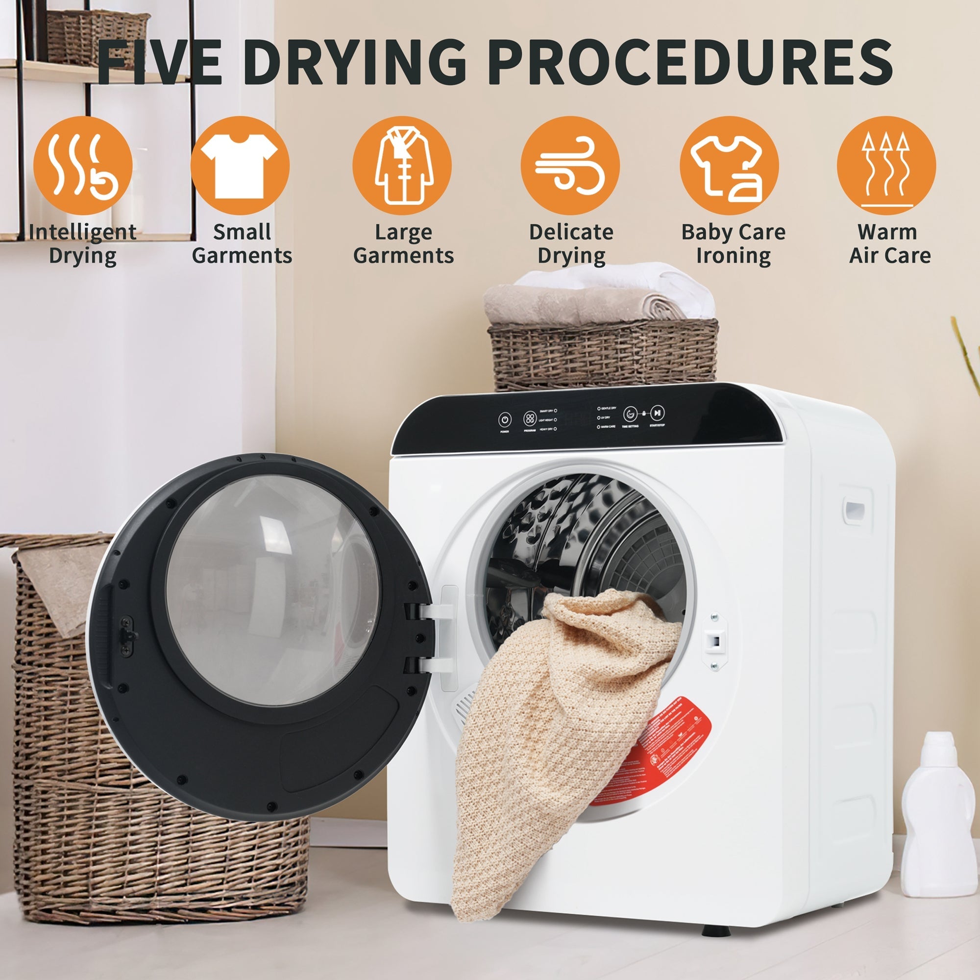 Exhaust Gas Dryer, 3kg Capacity, 6 Programs, UV and High-Temperature S ...