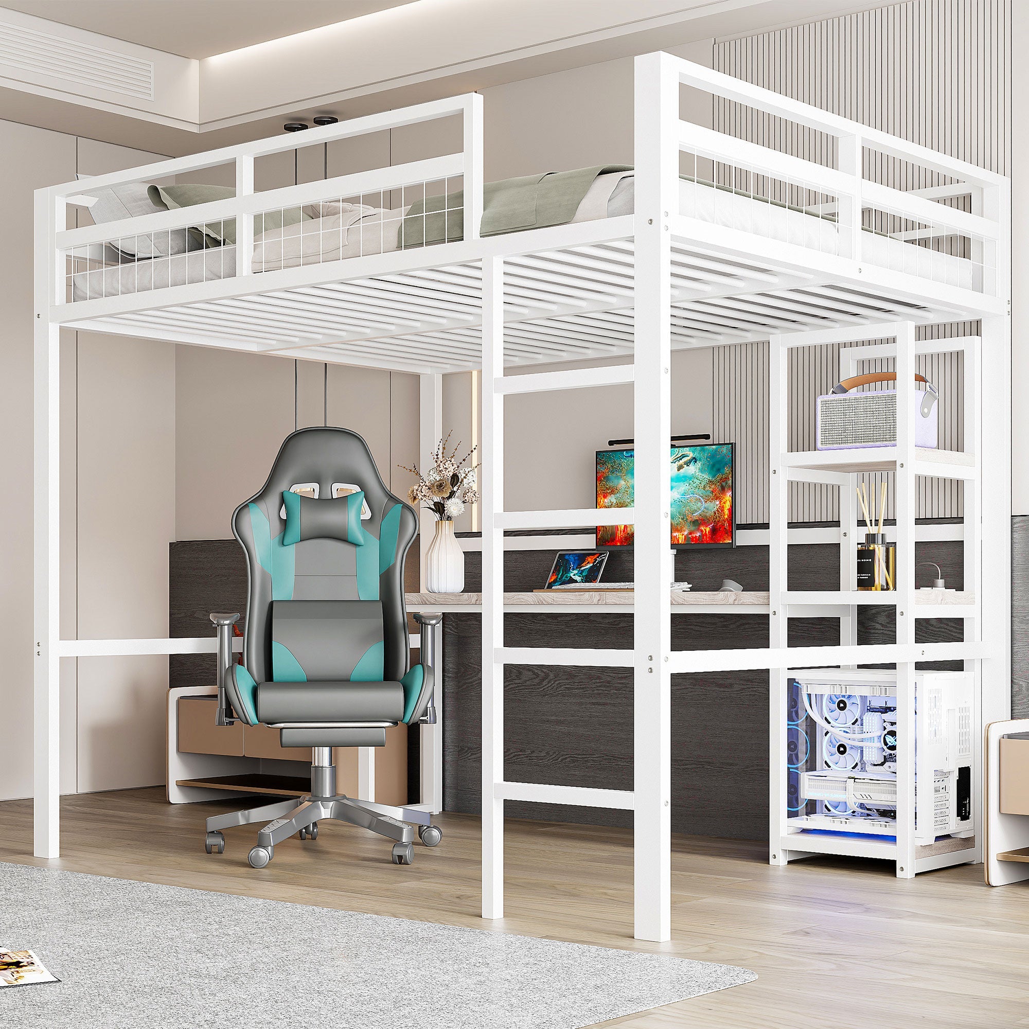 Single pink bed with storage