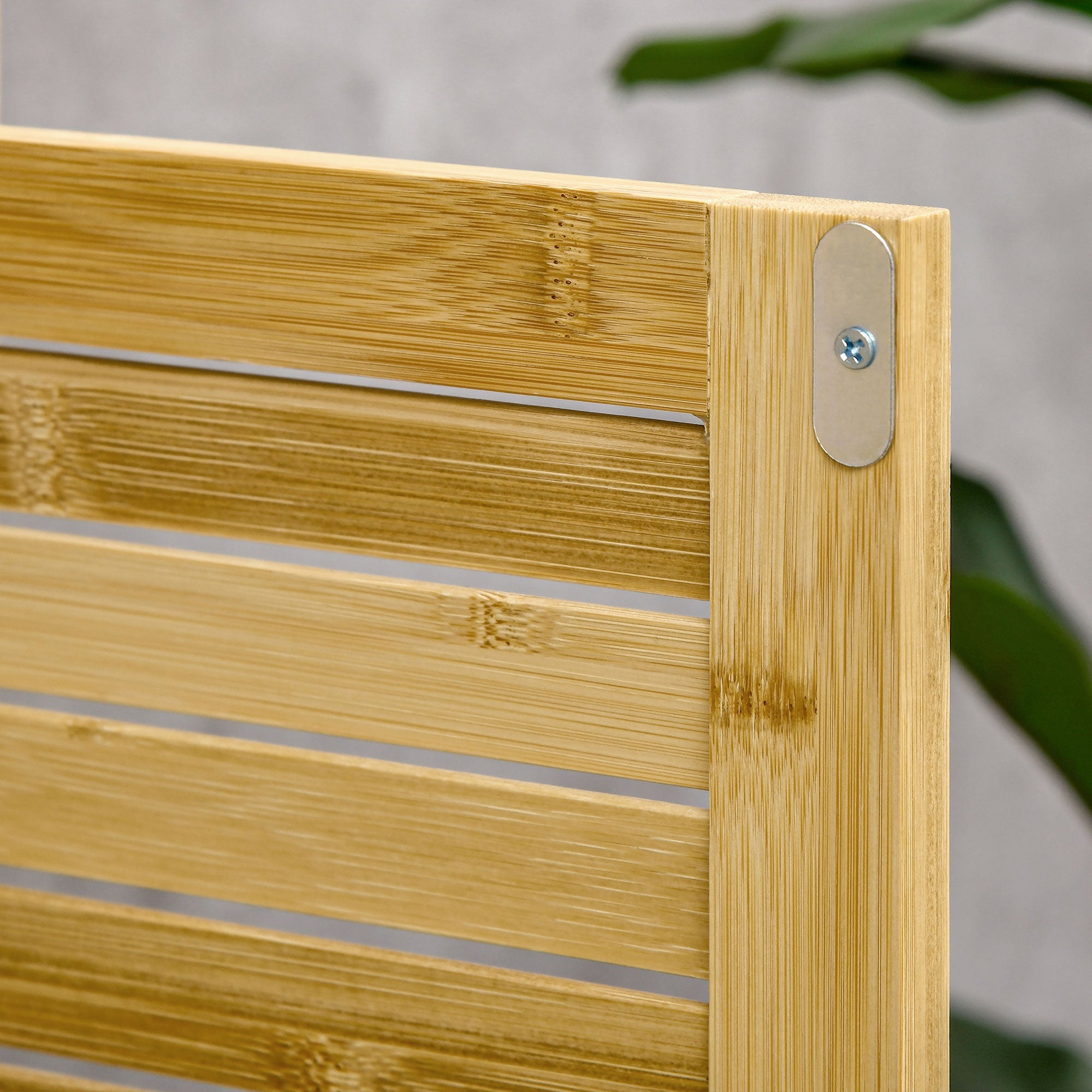 Bathroom Cabinet Freestanding Open Shelf 50x25.5x92cm Bamboo Natural