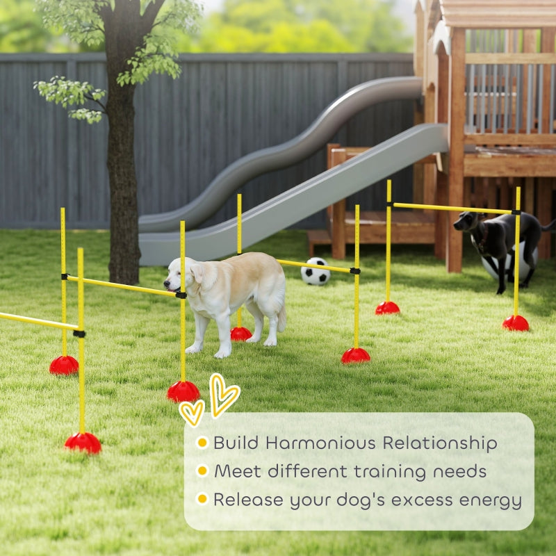 Dog Agility Equipment 4 Hurdle & Carry Bag, Yellow